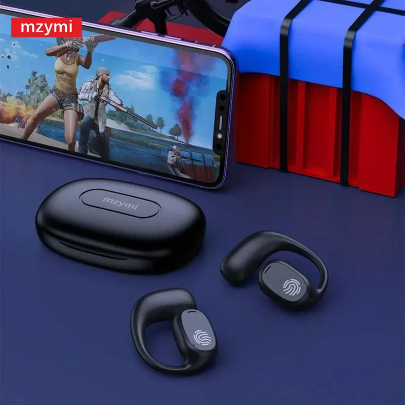 Mzymi Soundgear Sense Fones de ouvido sem fio Bluetooth5.3 Fone de ouvido Hifi Som estéreo sobre a orelha Condução óssea para XIAOMI