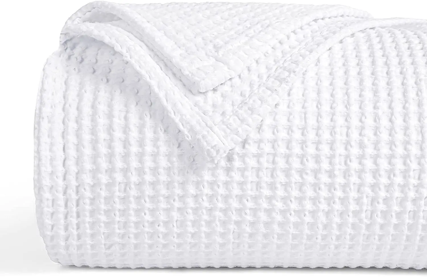 

100% Cotton Waffle Weave Blanket 405GSM Washed Warm Soft Lightweight Breathable Blanket for All Season for Couch Bed Sofa