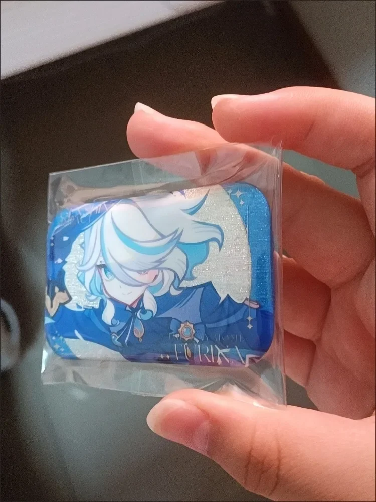 Hot Genshin Impact Fan‑Made Badge 5th Anniversary Focalors Nahida Silver Glitter Tin Pin Brooch Charm Collectible Souvenir Gifts