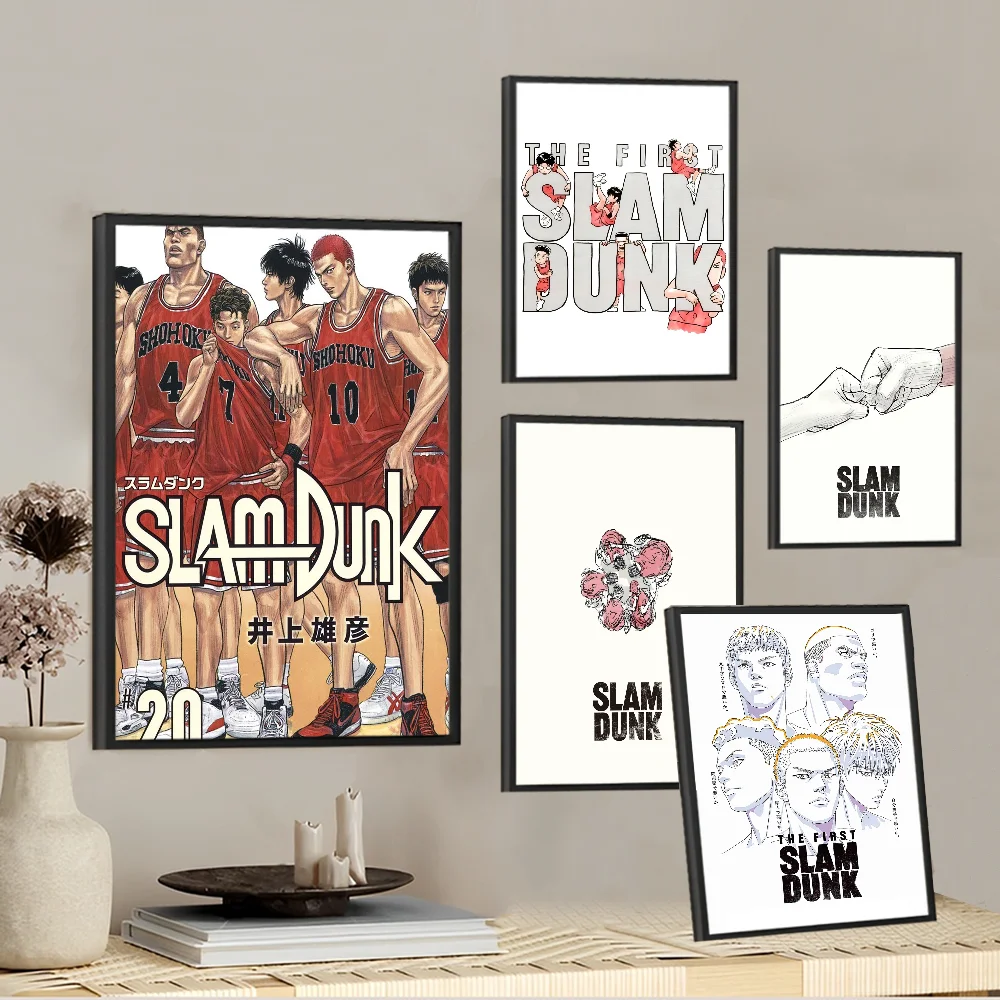 Anime SLAM DUNK Sakuragi Self-adhesive Art Poster Fancy Wall Sticker for Living Room Bar Decoration Vintage Decorative Painting