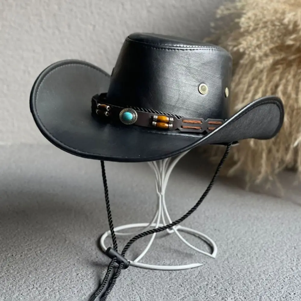 

Sombrero Hombre, альпинистская горная пешая прогулка для женщин, женская кепка из искусственной кожи с завязками, рыбацкая шляпа, кепка-ведро, ковбойская шляпа