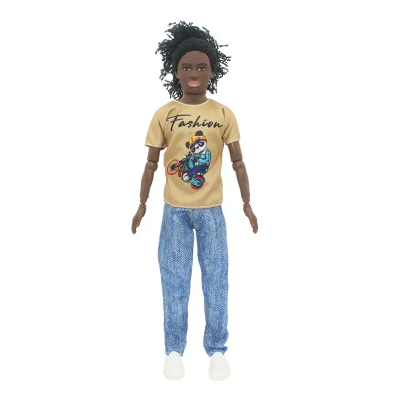 

Kawaii Black Doll Men Figures Body Head Male Doll Accessories Kids Toys For Girl Boy Friend DIY Pretend Play Game Best Present