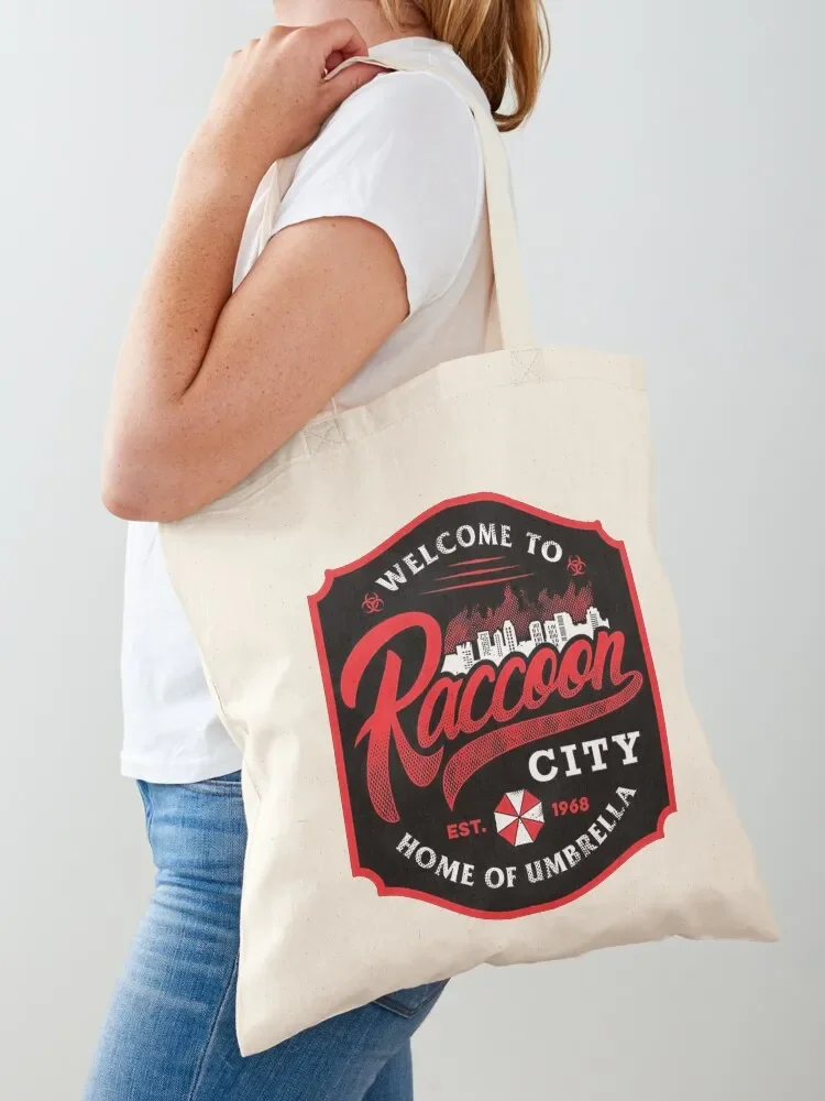 Welcome to Raccoon City Tote Bag large size bags tote bag canvas tote bags