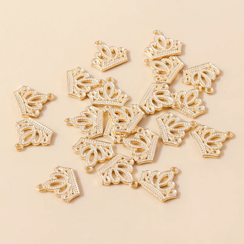 Leslie 20 teile/los 16*18mm Trendy Gold Farbe Crown Charms Fit Armband Halskette Anhänger Legierung Charms DIY Schmuck zubehör – Detail 3