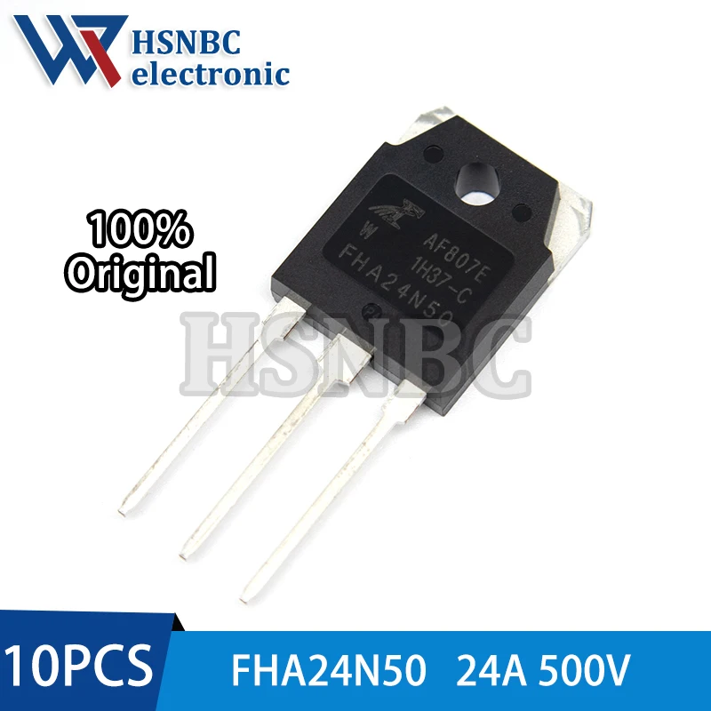 10PCS FHA24N50 24N50 FHA24N50W TO-3P 24A 500V N-channel Power MOSFET Transistor 100% New Original
