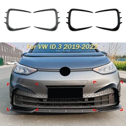 For VW Front Bumper Wind Knife Spoiler Body Kit Tuning For Volkswagen ID.3 2019-2022 Side Splitters ABS Gloss Black Modification