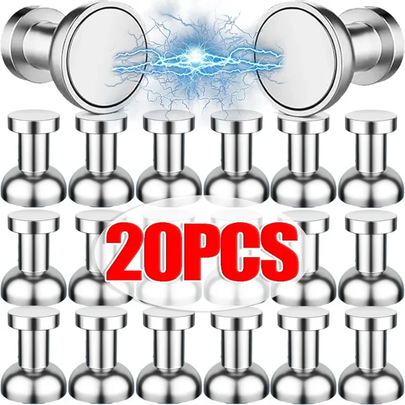 20/2PCS Magnetic Pushpins Strong Magnet Sucker Neodymium Magnets Refrigerator Kitchen Office Whiteboard Storage Thumbtacks Hooks