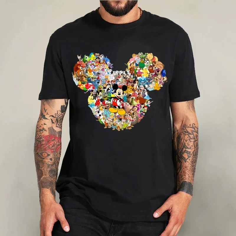 T Shirt Men Disney Mickey Mouse Women Tshirts Cute Cartoon Fashion Top Tee Shirt Clothes Female T-shirt Футболка Male Camisetas