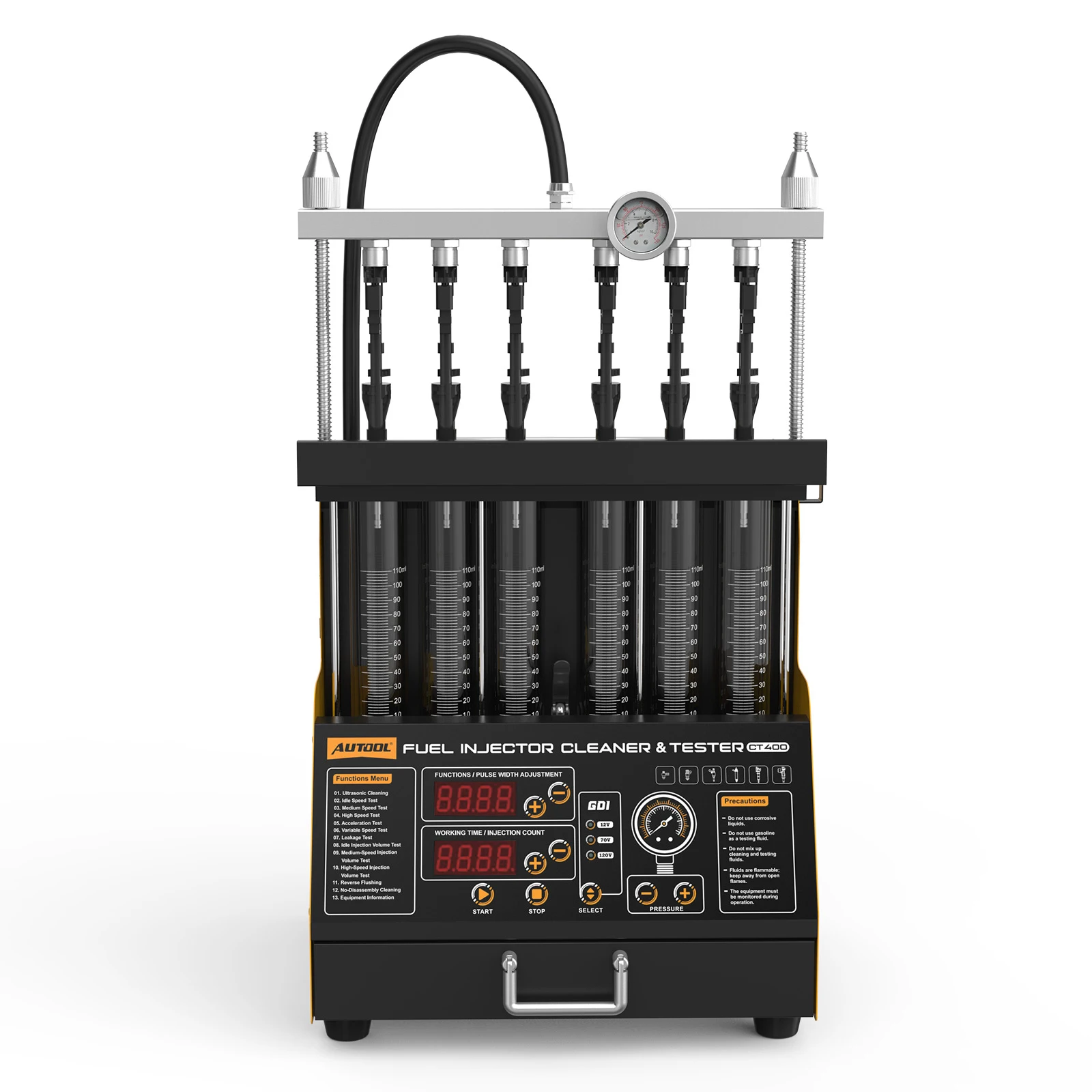 AUTOOL CT400 Car Fuel Injector Cleaner Tester 6 Cylinders GDI EFI FEI Piezoelectric Fuel Injector Cleaner & Tester Machine