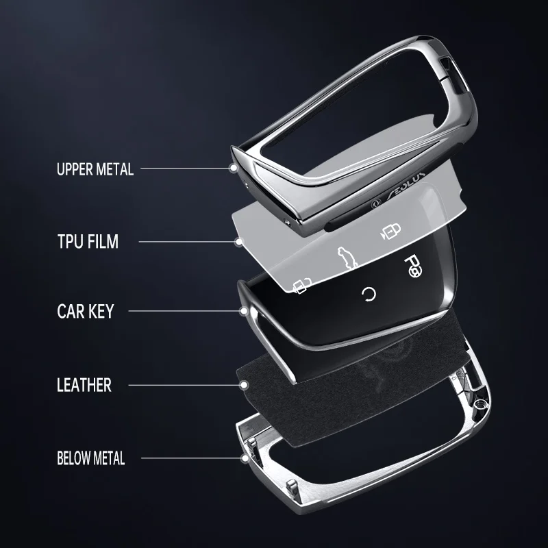 Auto Zink-legierung Leder Auto Schlüssel Fall Abdeckung Halter Für Dongfeng Fengshen Aeolus G59 GS EV500 DFSK Auto Dekorationen – Detail 6