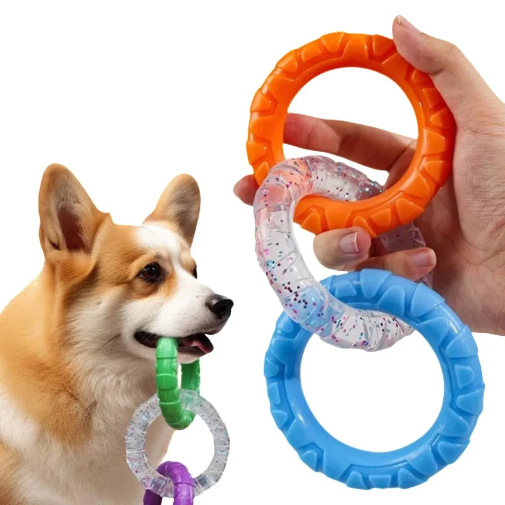 

The ZH In Stocks Pet Bite Toys Cleaning Teeth Grinder Small and Medium sized Pet Play Soothing Rubber Grip Ring Pet Supplies