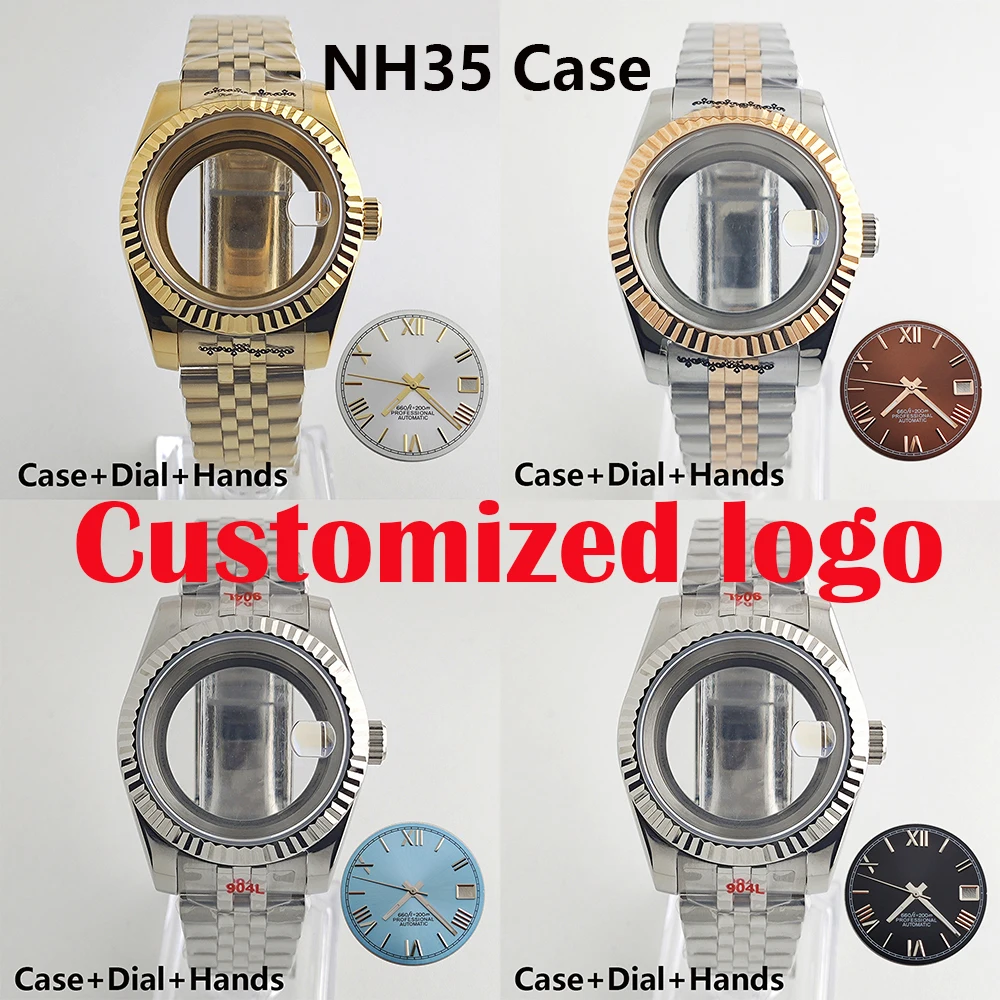 

36/39mm NH35 Case DialRoman numerals Sapphire Glass Men's Watch Suitable for NH35 /NH38Movement Watch Accessories Repair