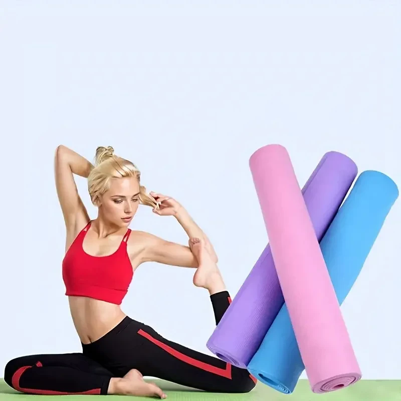 

TPE Yoga Mat 173*57cm Eco-friendly Non-Slip Exercise & Fitness Mat for Men&Women with Carrying Strap, Home Workout Mat for Yoga
