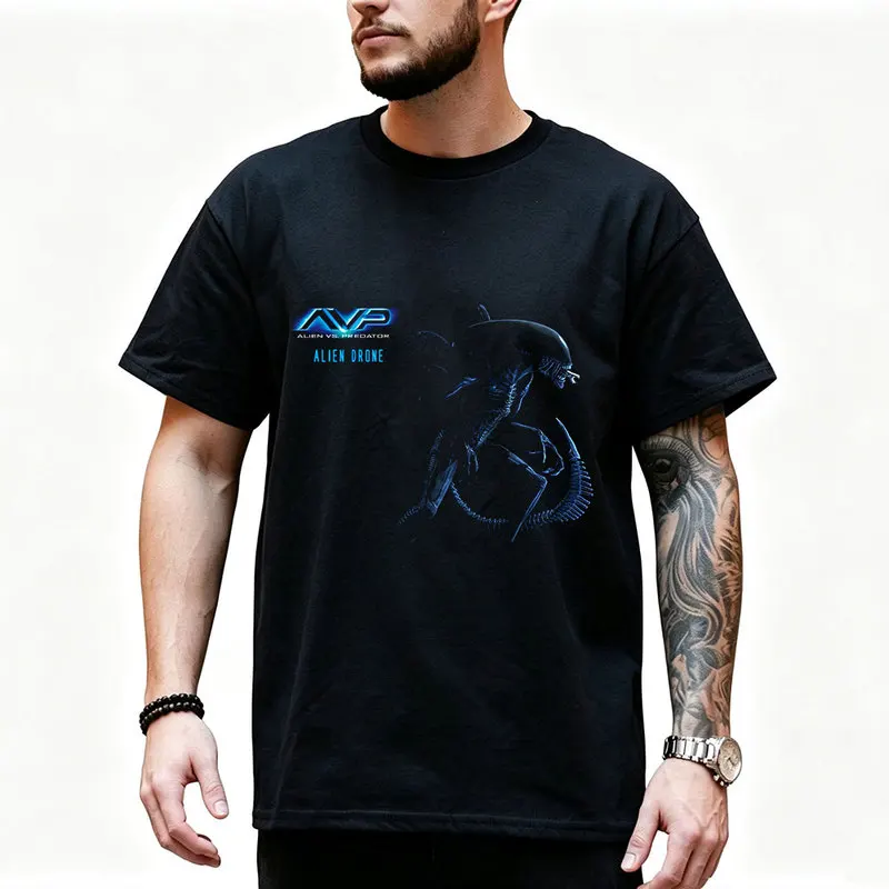 AVP Alien vs Predator Graphic T‑Shirt Xenomorph Yautja 80s Sci‑Fi Horror Movie Tee Unisex Short Sleeve Fan Gift Streetwear Tops