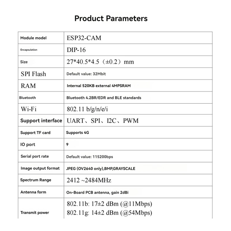 ABPP-ESP32-CAM Entwicklungsboard Wifi Modul + OV2640 Kamera + Basis ESP32 WIFI Bluetooth Iot Motherboard Dual-Core 32-Bit CPU