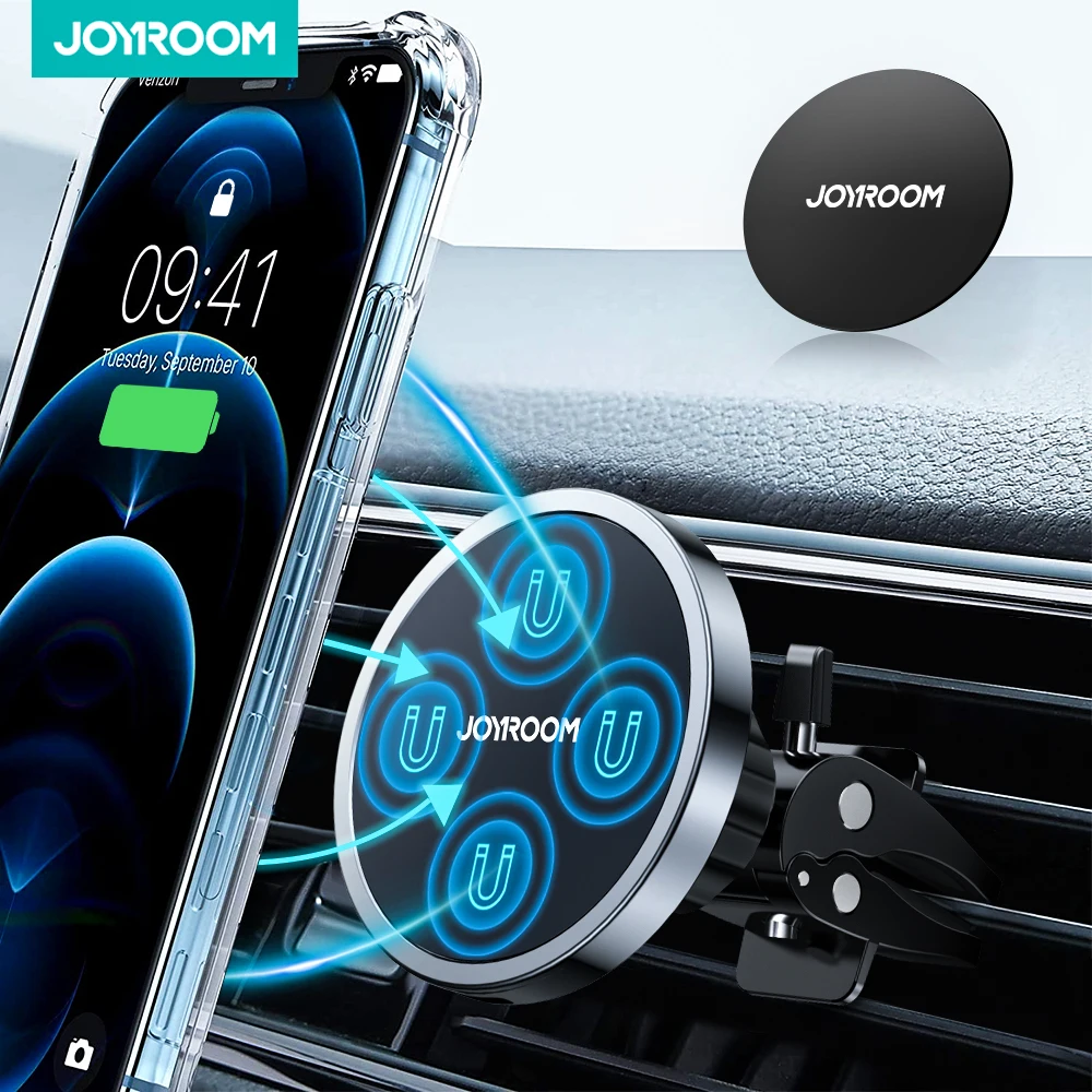 Joyroom 15W Qi Magnetic Car Phone Holder Wireless Charger For iPhone 15 14 13 Series Fast Air Vent Charging Phone Holder Charger