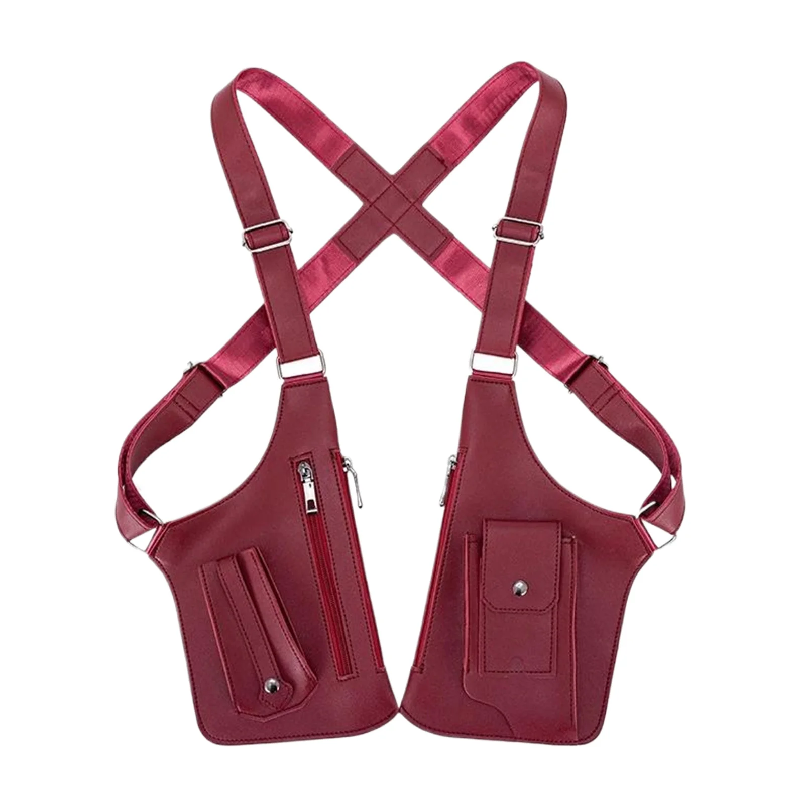 الرجال التكتيكية سترة حقيبة عالية الجودة بولي Leather جلد رجل حقيبة صدر للرجال الهاتف الحقيبة خمر تصميم تحت الإبط حقائب الظهر