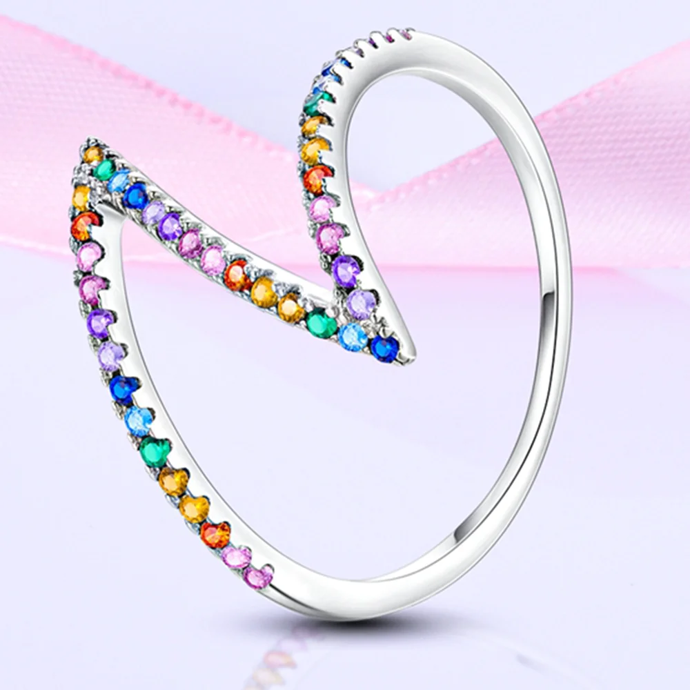 خواتم نسائية بسيطة على شكل حرف Z من الزركون الملون مجوهرات الذكرى السنوية وهدايا أعياد الميلاد للفتيات والزوجة الأم