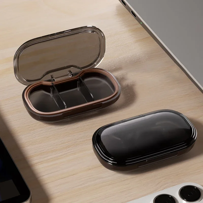 

3/6 Compartments Mini Medicine Pills Box Transparent / Opaque Weekly Pill Organizer Portable Food-Grade Moisture Proof Boxes