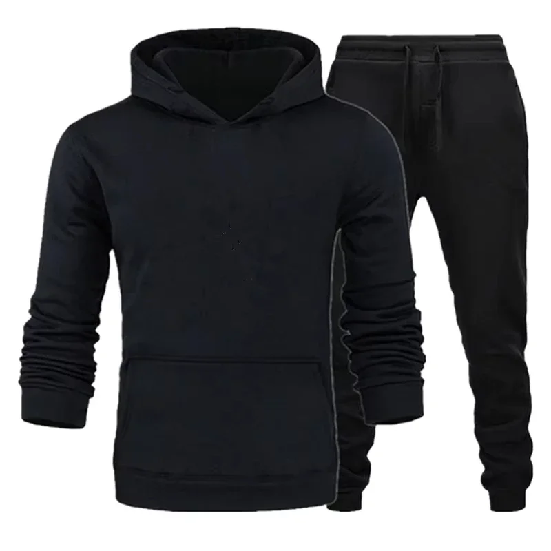 New Unisex Couple Sportswear Fashionable Printed Sweatshirt+sweatpants Two-piece Set Casual Sportswear Hooded Sweatshirt Set