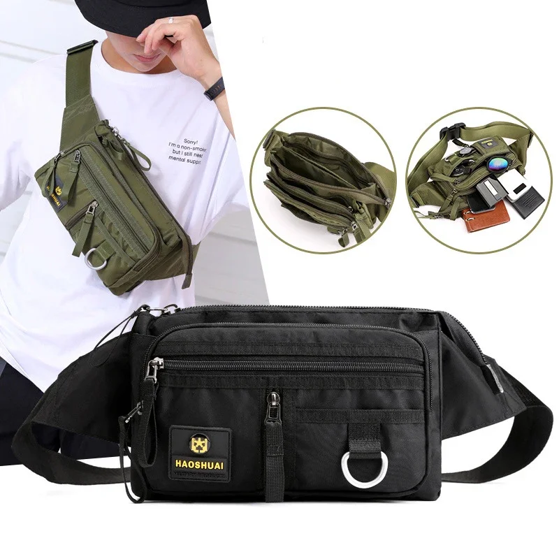 

New Men Nylon Hip Bum Fanny Chest Pack Pouch Shoulder Bag Travel Motorcycle Ride High Quality Male Belt Waist Pack Bags