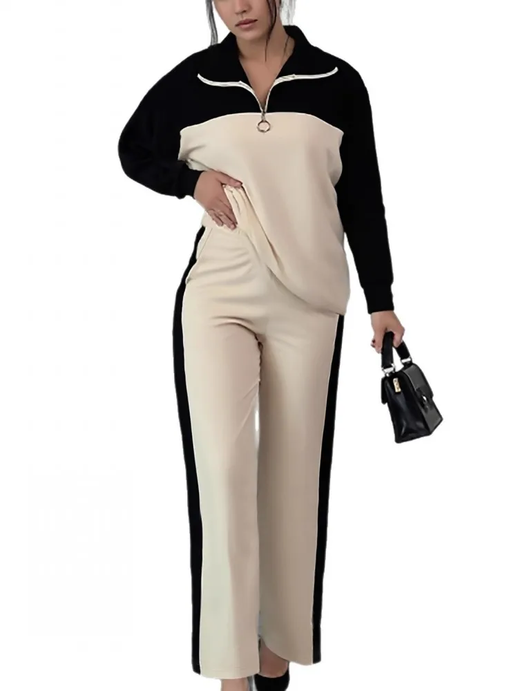 Set da donna da 2 pezzi 2025 Nuovo arrivo Autunno Inverno Set coordinati Set da due pezzi Top a maniche lunghe e pantaloni Abiti Abiti Abbigliamento