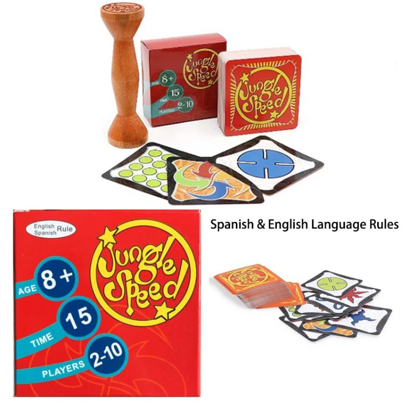 Spanish English Bilingual Totem Jungle Game 80 Card Game Family Gathering Desktop Card Game Toys