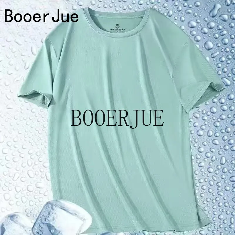 Outdoor 5XL Sommer Eisseide Herren T-Shirt Kurzarm Rundhals Atmungsaktiv Dünn Sport Lauf Schnelltrocknend Weich Elastisch – Detail 9