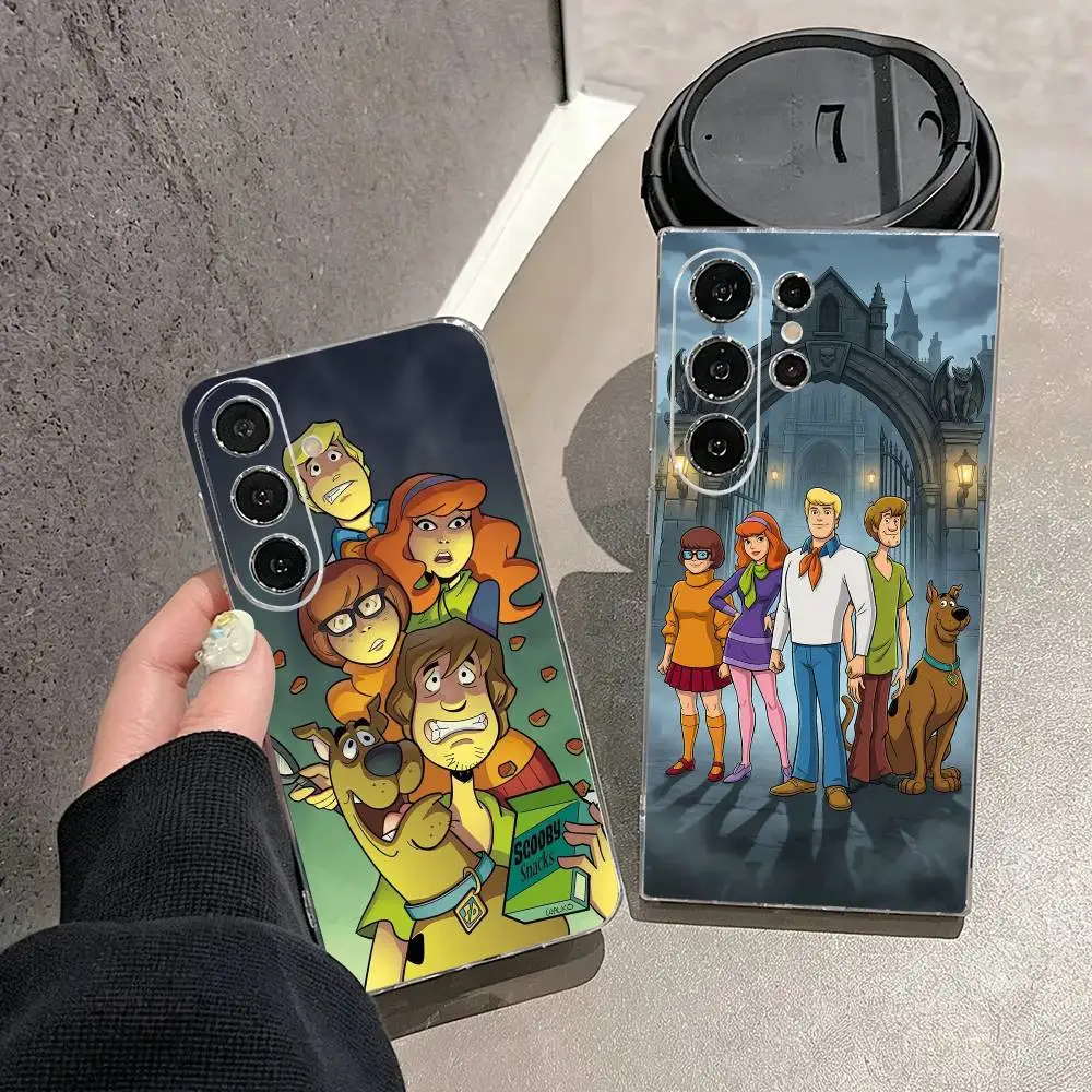 Чехол для телефона S-Scooby-Doo для Samsung S25, S24, S21, S22, S23, S30, Ultra, S20, Plus, Fe, Note, 10, 9, 5G, прозрачный