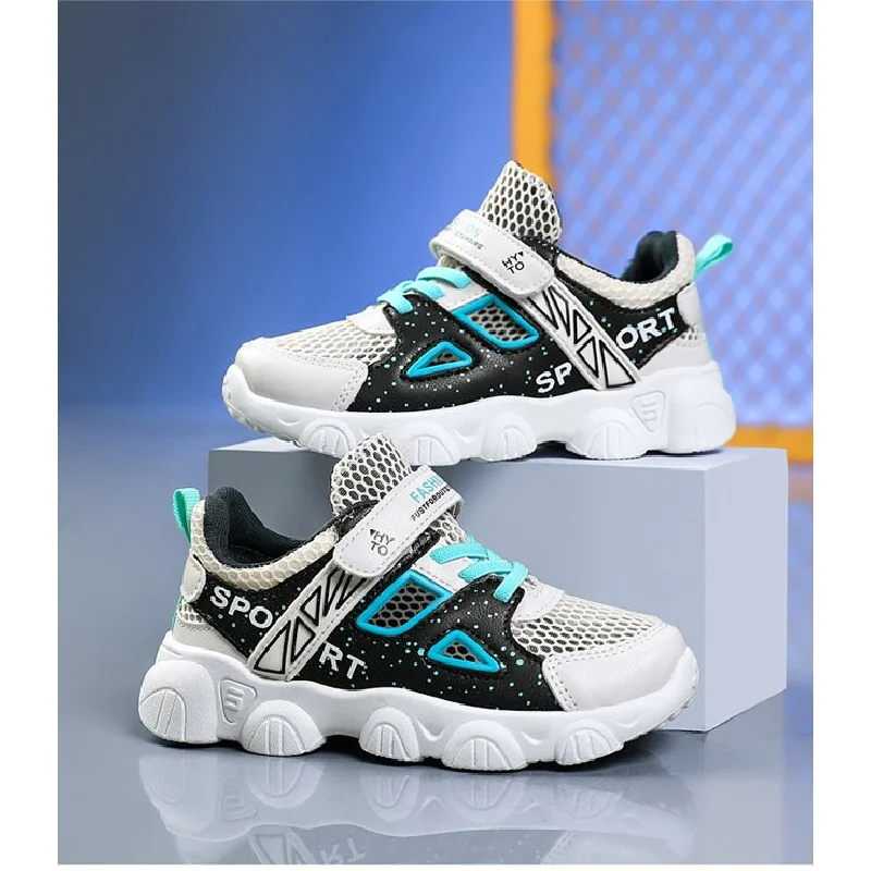 

Кожаная детская обувь Four Seasons, нескользящие детские кроссовки для прогулок на открытом воздухе, дышащие кроссовки, повседневные спортивные кроссовки для мальчиков, размер 27-38