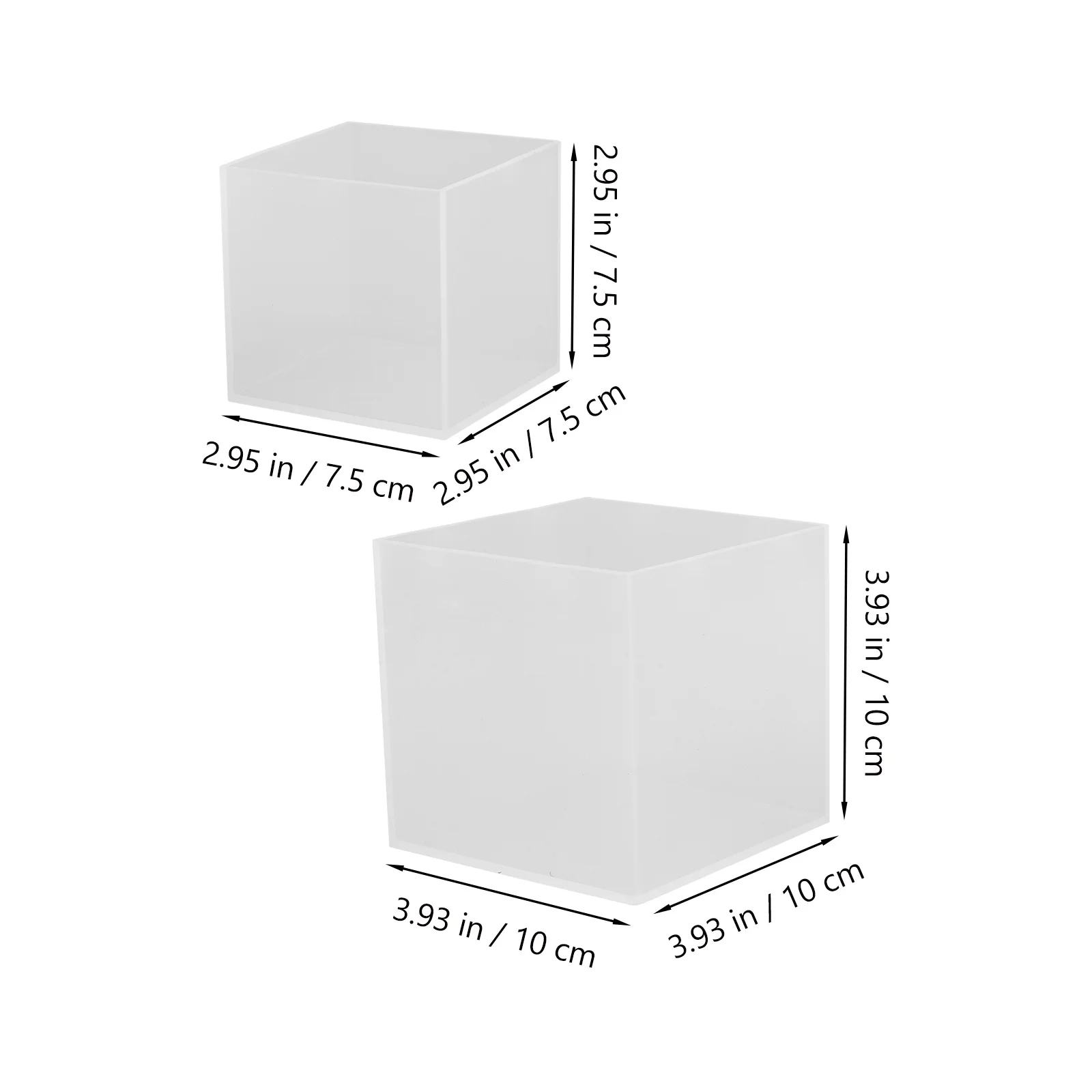 2Pcs Clear Silicone Cube Molds Square Epoxy Resin Transparent Casting Moulds DIY Art Projects Silicone Epoxy Molds