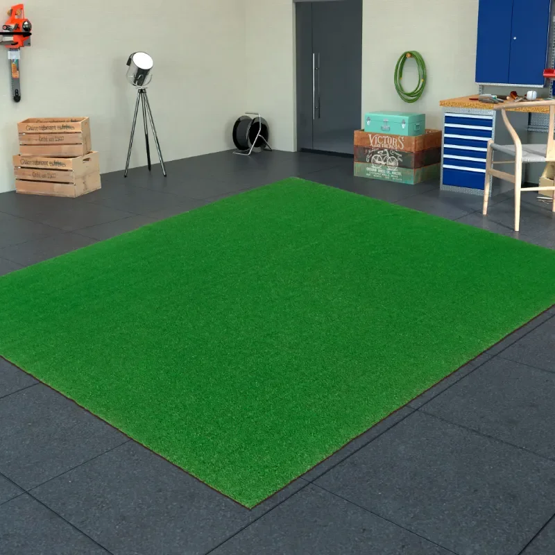 LISM Forest Waterproof Solid Grass 7x10 Indoor/Outdoor Artificial Grass Rug, 6'6