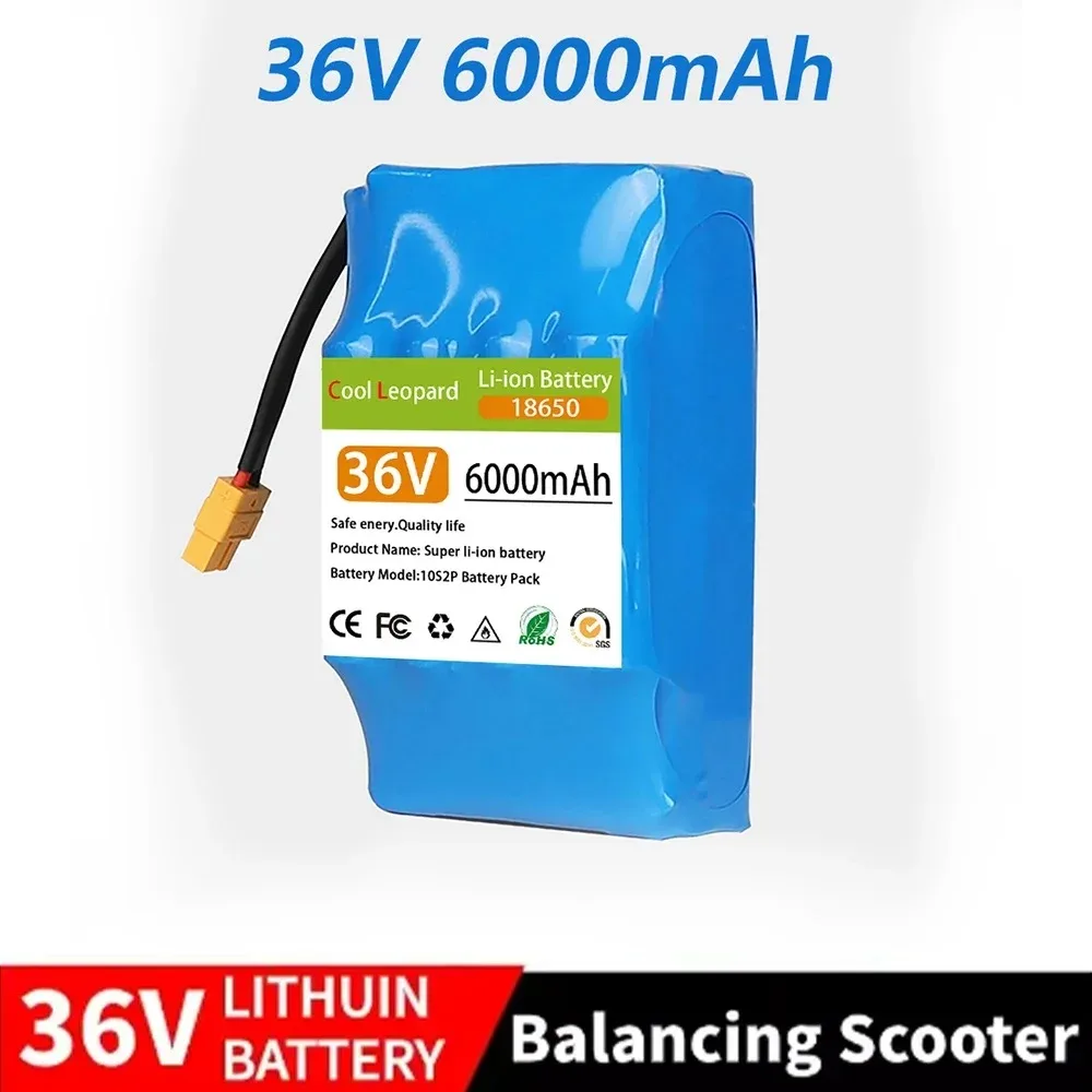 

36V 6.0Ah Battery Hoverboard Rechargeable Li-ion Battery Pack Li-ion Cell for Electric Self Balance Scooter Hoverboard Unicycle