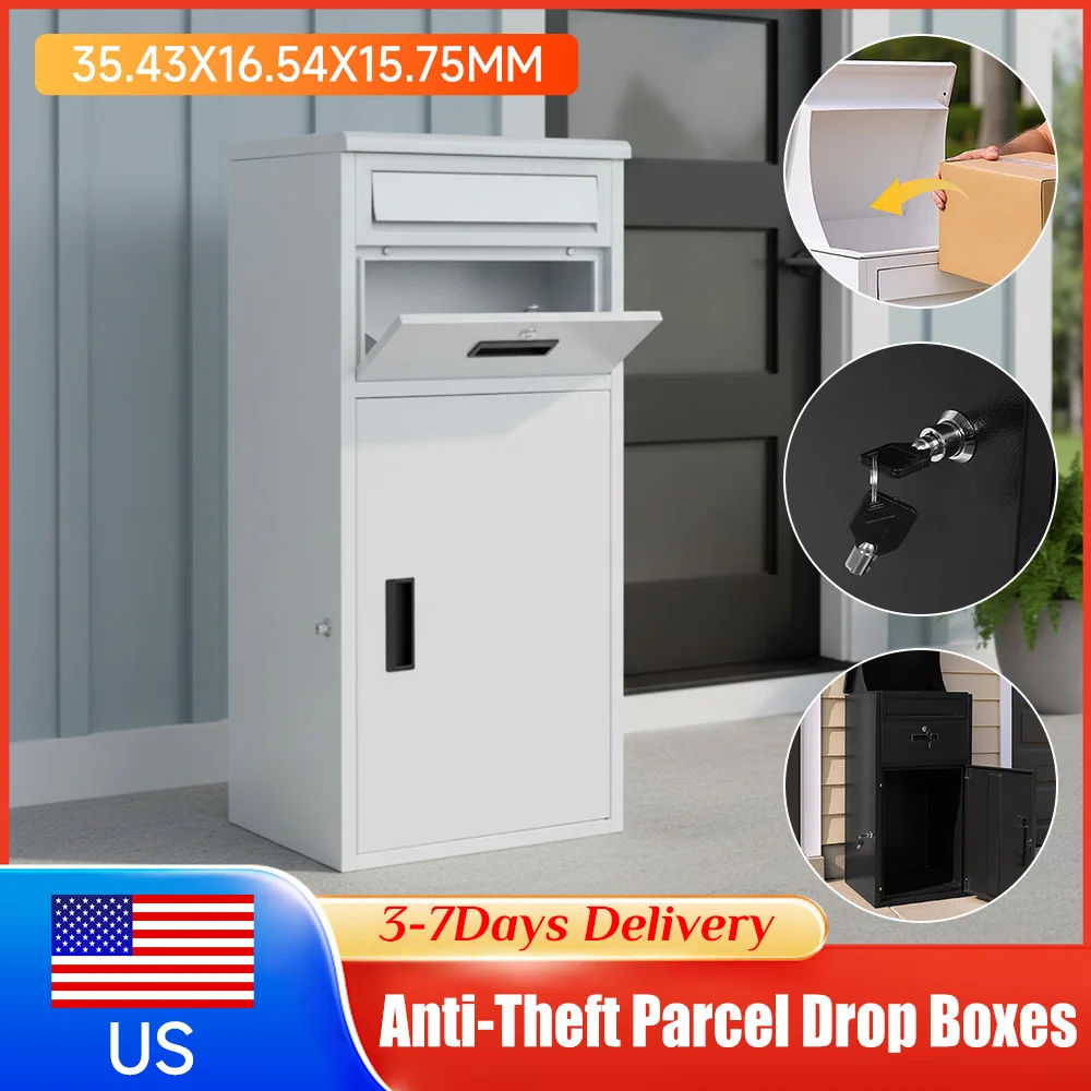 

Lockable Package Delivery Box Secure Anti-Theft Parcel Drop Box Outdoor Storage Container for House Curbside Apartment Supplies