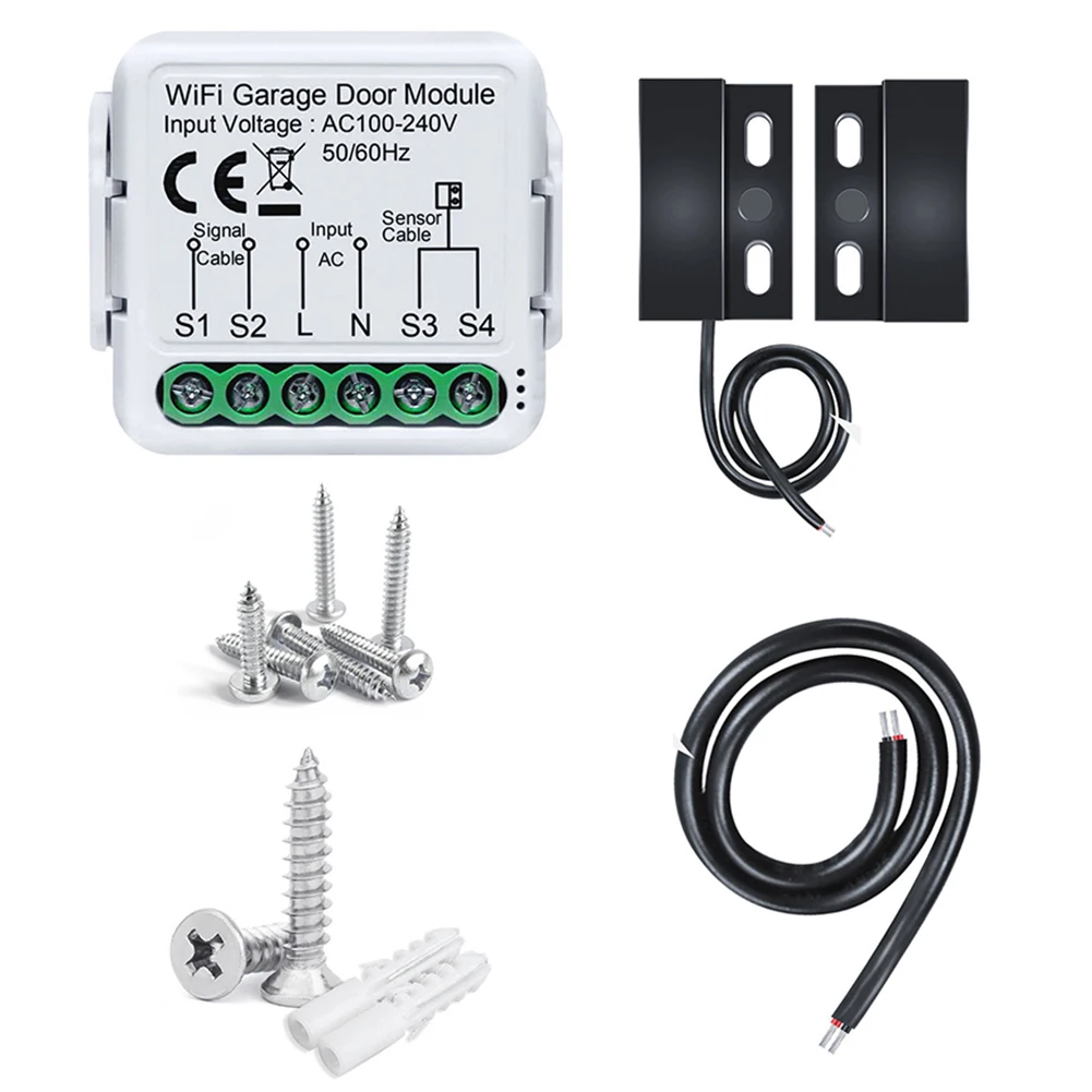 

Control Garage Door From Anywhere Sensor 39.2mm X 39.2mm X 18mm WiFi Garage Door Controller Easy Family Sharing