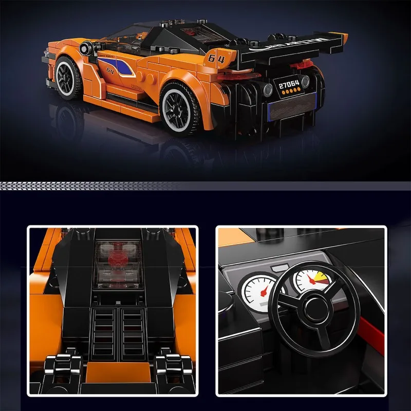 MOC-vehículo de velocidad Hypercar City, Kit de construcción MOC, modelo de coche deportivo superior, juguete de simulación técnica Modular, regalo de vacaciones para chico