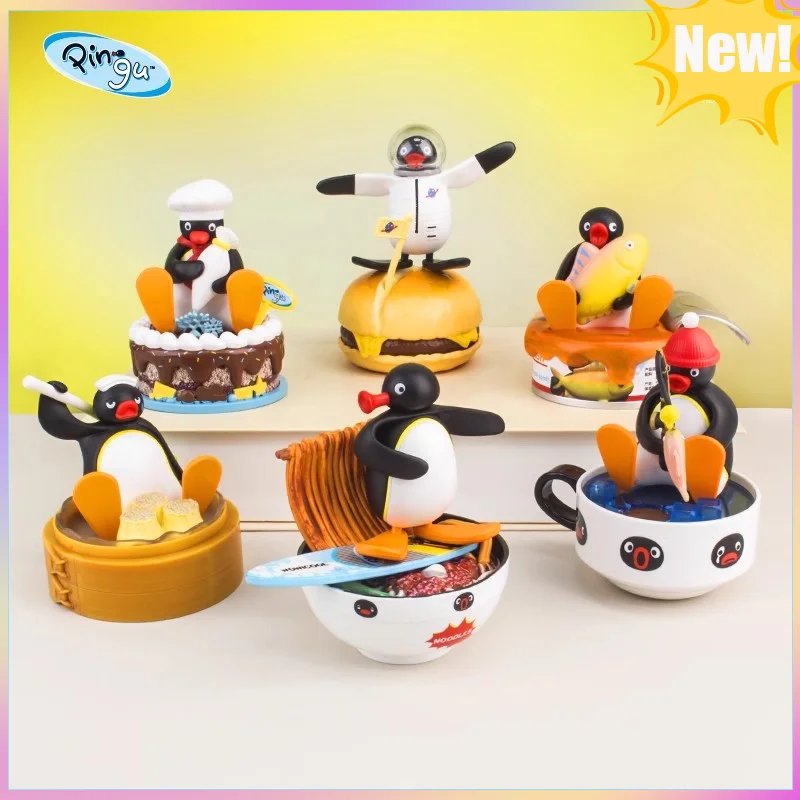 Figura de caja ciega Kawaii Pingu, figuras de acción bonitas de Anime, modelo de juguetes de dibujos animados Pinga, adornos de escritorio, decoración, juguete de tendencia para niños, regalo