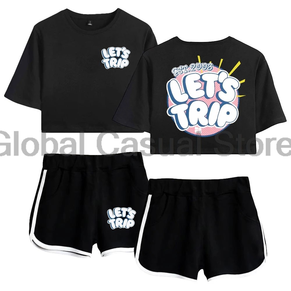 Sturniolo Triplets Let's Trip Bubble 2024 New Logo Fresh Love Merch Two Piece Set Short Sleeve Crop Top+Shorts Women's Set