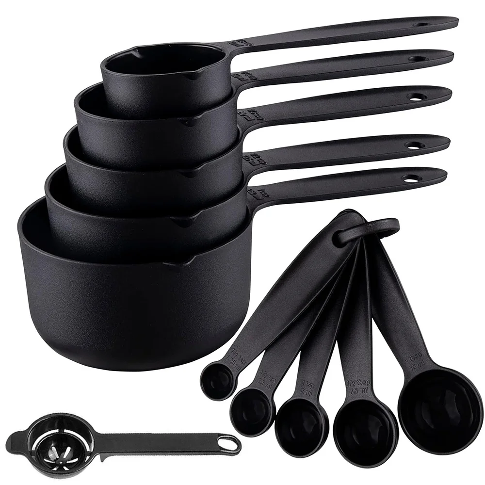 11pcs Plastic Measuring Cups&Egg Yolk Separator Divider,Stackable Measuring Tool for Liquid & Dry, Kitchen Gadget for Cooking