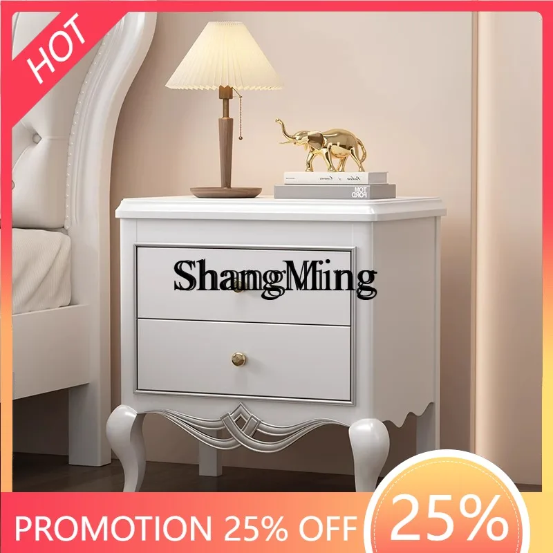 

FG household light luxury minimalist bedside cabinet solid wood large size modern simple storage cabinet