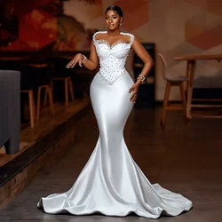 Major Pearls Mermaid Prom Dresses  With Illusion Long Sleeves Black Girls  Party Dress Aso Ebi Mermaid Celebrity Birthday Gown