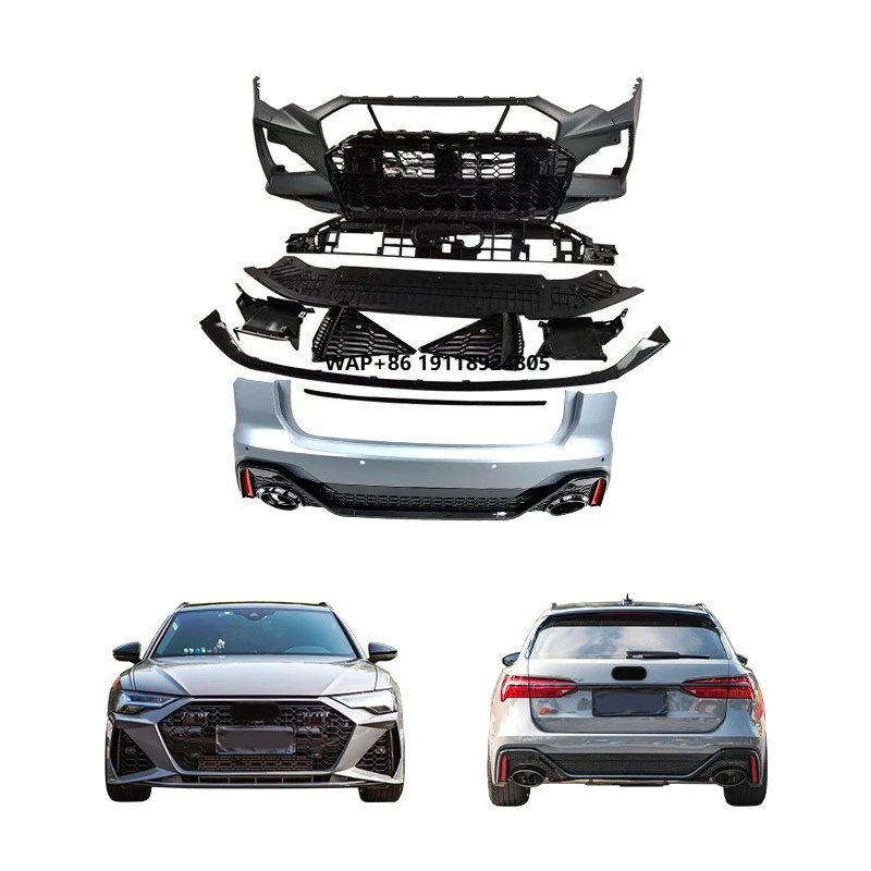 

For A6 2021 Car Modification Upgrade RS6 Front and Rear Bumper Body Kit