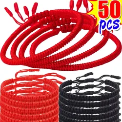 Lucky Red Handmade Bracelets Women Men Tibetan Buddhist Adjustable Braided Rope Knots Bracelets Jewelry Wristbands Wholesale