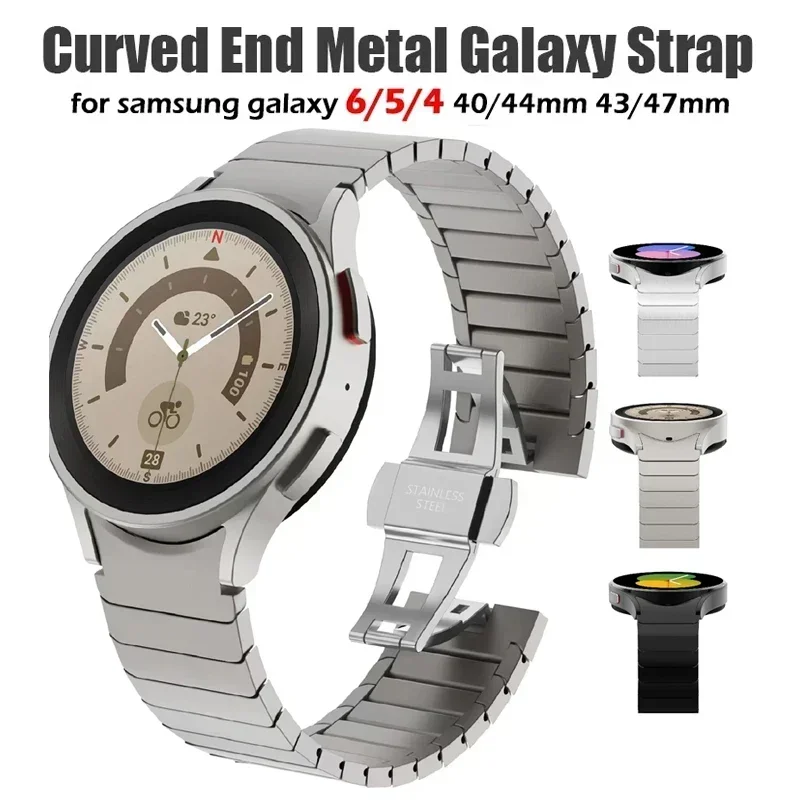 Luxury Titanium Color Band for Samsung Galaxy Watch 6 5 4 Correa Classic 47mm 43 40 44mm 45mm 46mm 42mm 316 Steel Bracelet Strap