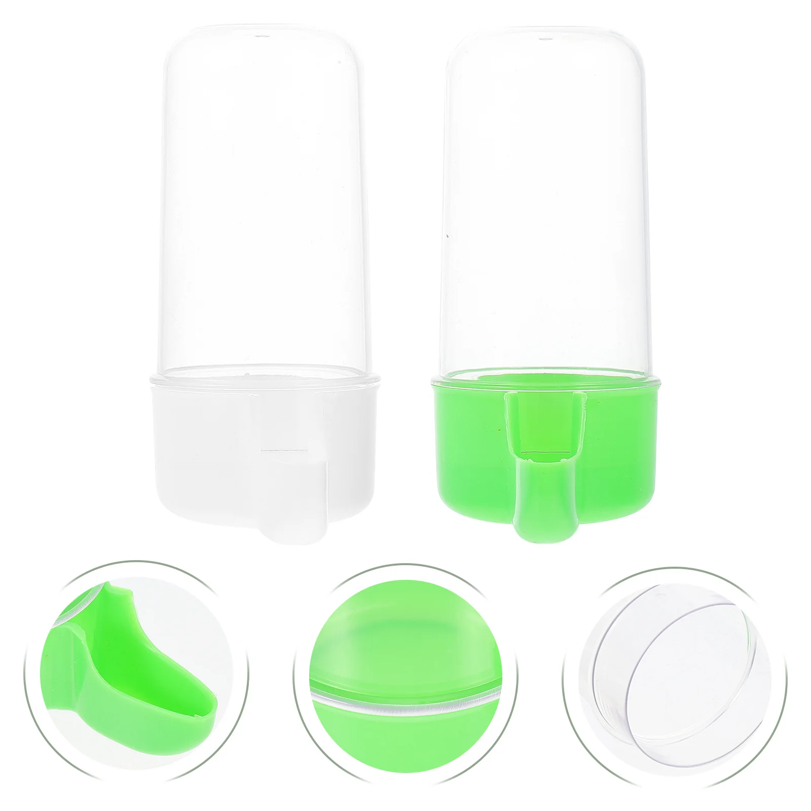 

2Pcs Automatic Bird Feeder Heavy Duty Plastic Bird Food Storage Box with Easy Clean Design Suitable for Parakeet Water Container