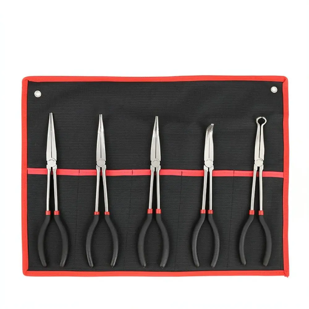16 Inch Extra Long Reach Pliers Needle Nose Bent O Type Tip Professional Automotive Mechanical Repair Hand Equipment