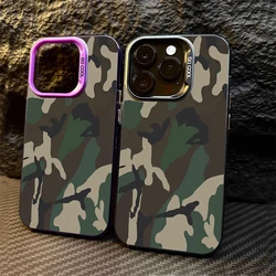 Print Camouflage Pattern Phone Case For iPhone 13 14 11 12 15 16 Pro Max Plus X XR XS Mini Colored Silver Protect IMD Hard Cover