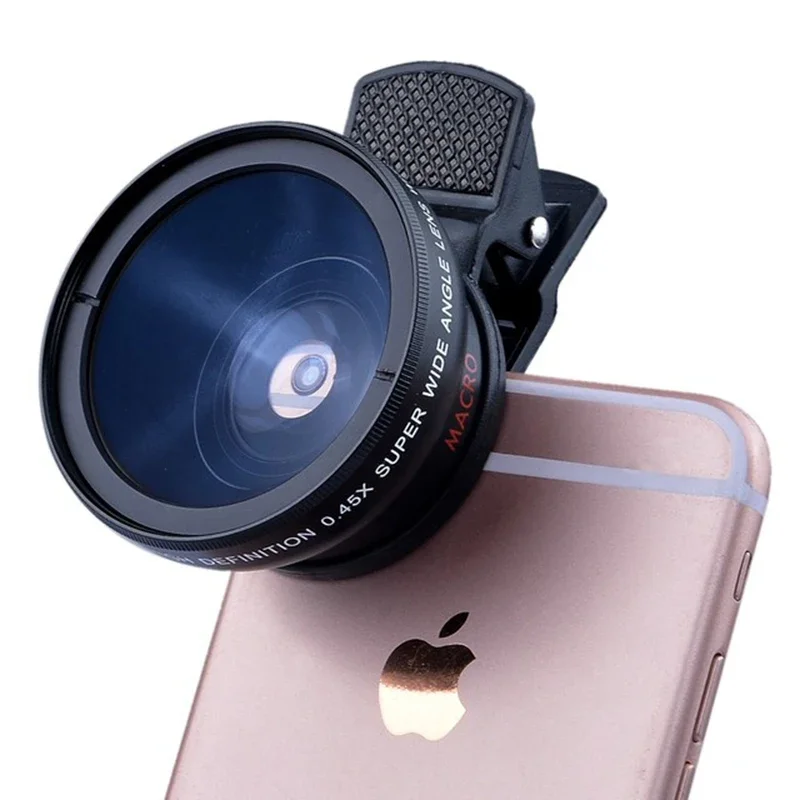 TOKOHANSUN Mobile Phone Lens 0.45x Super Wide Angle 12.5x Macro HD Camera Lens For iPhone 12 11 8 7 6 XS Huawei Xiaomi Samsung