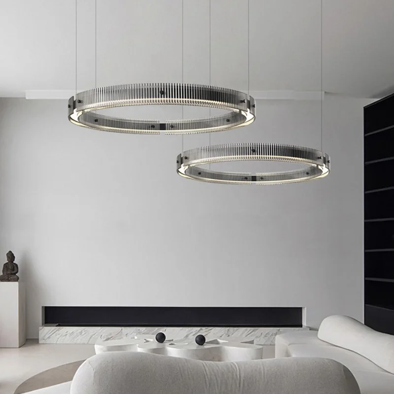 Modern Glass Chandelier Glass Circle Pendant lamp for Bedroom living room hotel Designer Pendant light Luxury large chandelier