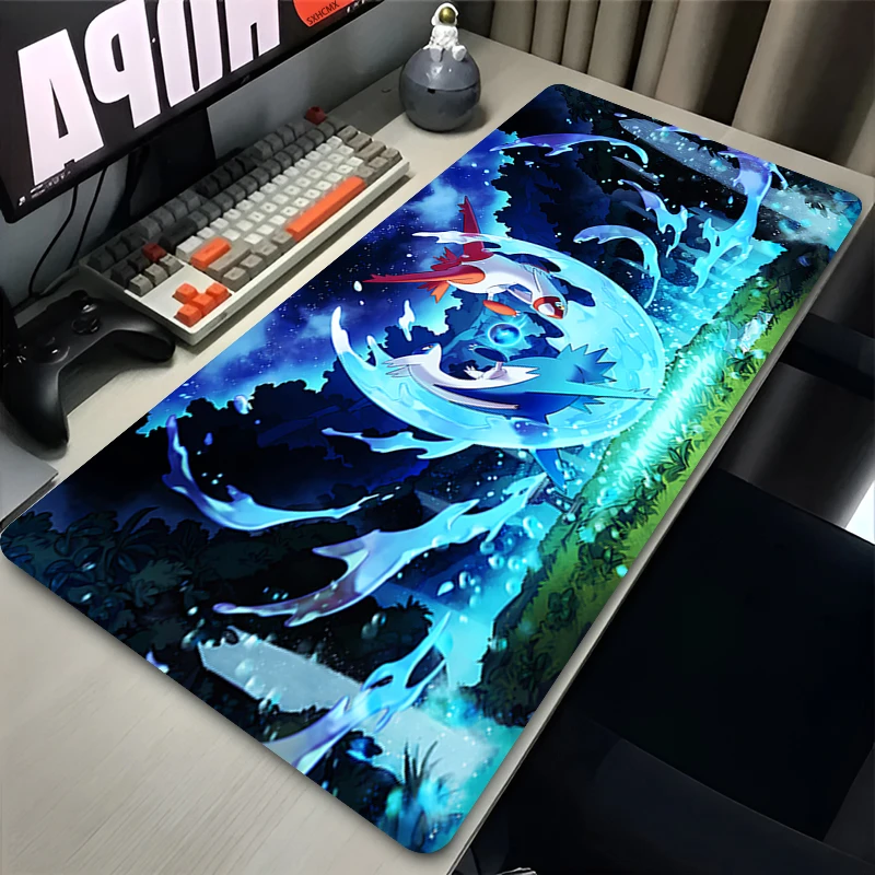 Mauspad Gaming XXL P-Pokemon Latias und Latios Mauspad PC-Tastaturunterlage Computerzubehör Gamer-Schrank Gummi-Schreibtischunterlage